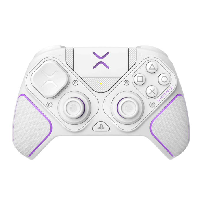PDP Gaming Victrix Pro BFG Wireless/Wired Controller, Compatible With PS5 / PS4 & PC, 5ms Input Latency, 2000mAh Battery, 4 Mappable Back Buttons, Multi-Position Clutch Triggers, White | 052-002-WH