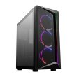 CoolerMaster CMP 510 Mid Tower Steel Plastic Tempered Glass Panel Case with 3 ARGB Fans - Black - Image 4