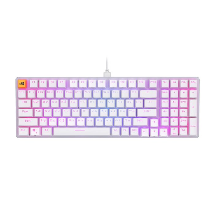 Glorious GMMK2 Full Size 96% Pre-Built Edition Modular Wired Mechanical Keyboard (Arabic) - White - Image 3