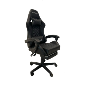 Gamax Gaming Chair with Linkage Function Armrest & Retactable Footrest (Black)