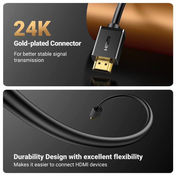 UGreen HDMI Male to FeMale Cable 1m - Black - Image 2