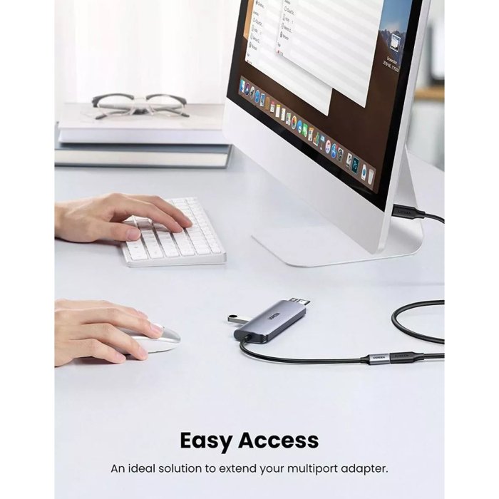 UGreen USB-C C/M to USB-C /F Gen2 5A Extension Cable 1m - Black - Image 3