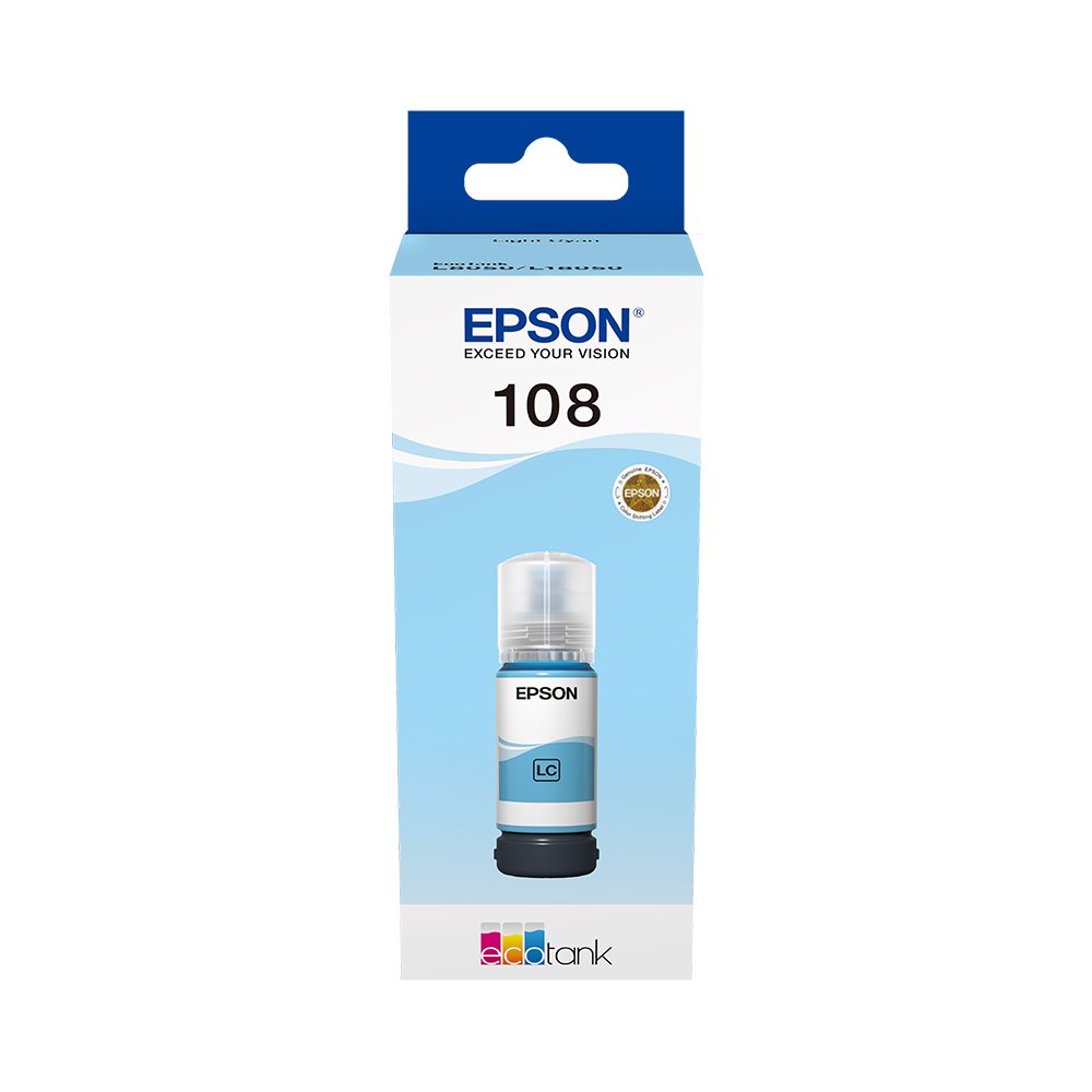 Epson 108 EcoTank Light Cyan ink bottle (70 ml)...