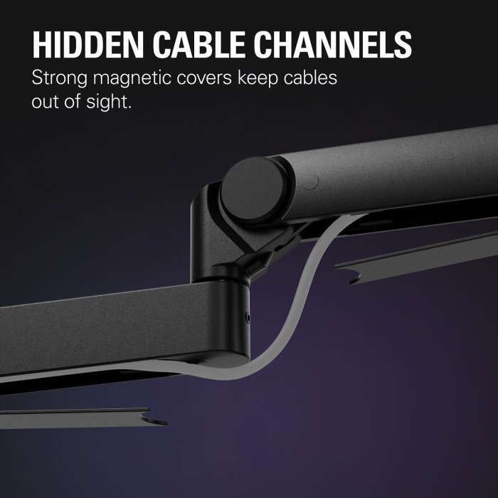 Elgato Wave Mic Arm Pro Adustable Gas Spring, Ball Head With 360 Rotation, Hidden Cable Channels - Black - Image 2