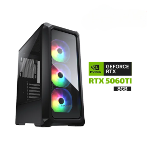 Gaming PC Intel Core Ultra 5-225F 4.90GHz 20MB Processor, ASUS H810 Motherboard, 16GB DDR5 RAM DDR5, 1TB SSD NVME, RTX 5060 TI 8GB VGA, 750 WATT PSU, Cougar Archon 2 RGB Brilliant Mid Tower Case, 3x Pre-Installed ARGB Fans, Windows 11 Pro (License)