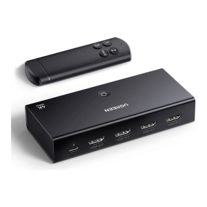 UGREEN HDMI Switch 4K 60Hz 3 in 1 out HDMI Switcher, Supports HDR/CEC/3D/HDCP 1.4 for 4K x 2K@60Hz/ FHD 1080P, 1* USB Type-C, Compatible with PS5 PS4 Xbox Fire Stick Roku Apple TV PC, Black | 15376
