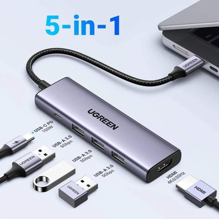 Ugreen 5 In 1 Usb C Multiport Adapter - Image 2