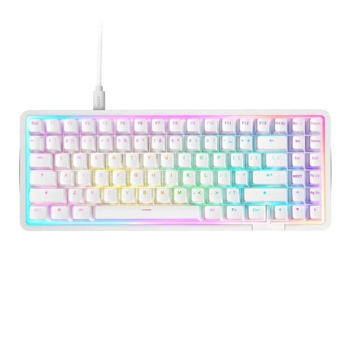 NZXT Function Elite Mini TKL Wired Gaming Keyboard - White