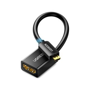 UGreen Micro HDMI Male to HDMI Female Adapter Cable 22cm - Black