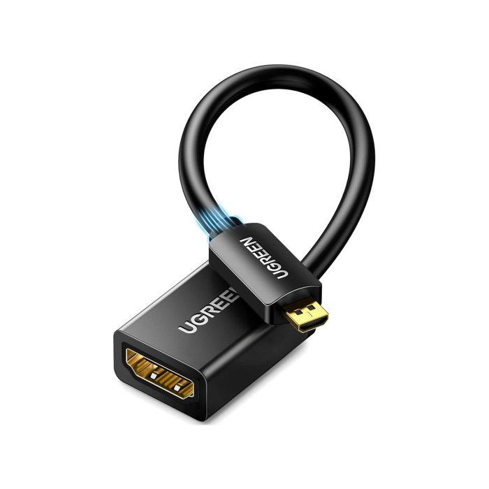 UGreen Micro HDMI Male to HDMI Female Adapter Cable 22cm - Black