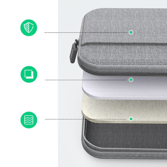 UGreen Portable Laptop Bag 13.9'' With Padded Foam interior - Gray - Image 3