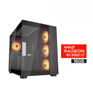 Gaming PC RYZEN 5-9600X Processor, B650 Motherboard, 32GB RAM DDR5 (6000), 1TB SSD NVME, RX 9060 XT 16GB VGA, 750 WATT GOLD PSU, L240 Liquid Cooler, Cougar FV150 RGB Mid Tower Case, 4x Pre-Installed RGB Fans, USB Wi-Fi Adapter, Windows 11 Pro (License)