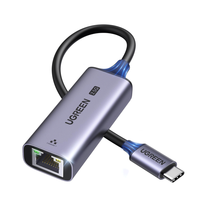 UGREEN USB C to Ethernet Adapter 2.5G, Ethernet Adapter for Laptop, Aluminum, Type C (Thunderbolt 4/3 Compatible) to RJ45 Network Internet, Compatible for NAS, MacBook Air/Pro, XPS, iPhone 16 Pro/Max, iPhone 15 Pro/Max