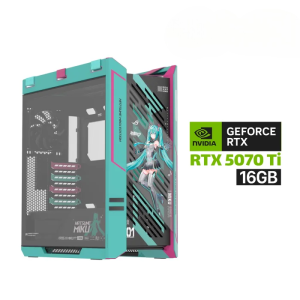 Gaming PC AMD RYZEN 7 9800X3D Processor, ASUS X870-P WIFI Motherboard, 32GB DDR5 RAM, 2TB SSD NVMe, ASUS PRIME RTX 5070 TI 16GB VGA, ASUS PRIME L360 Liquid Cooler, 1000 WATT PSU GOLD, Asus ROG Strix Helios II Hatsune Miku Case, Windows 11 Pro (License)