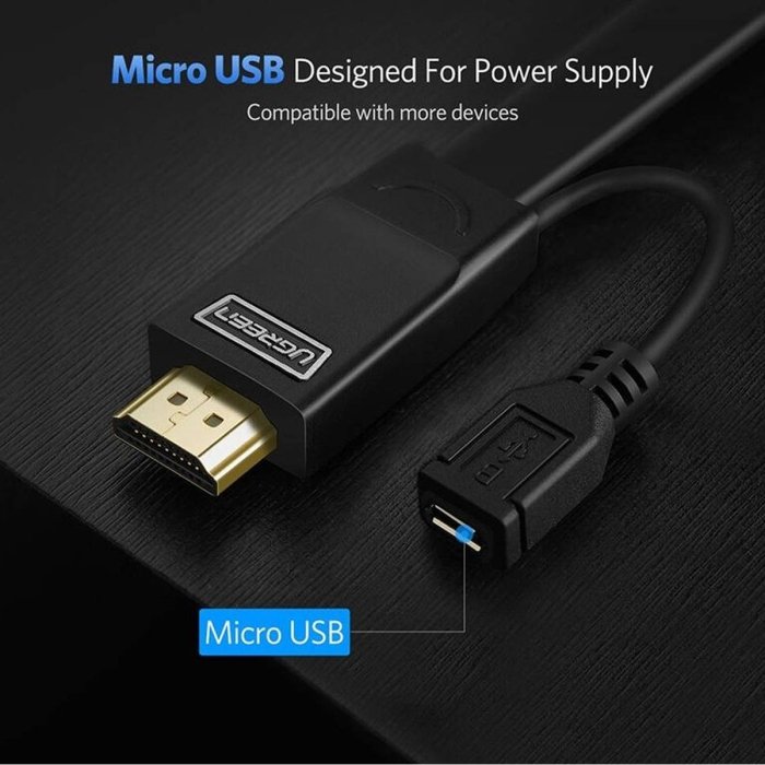 UGreen HDMI to VGA Converter Cable 1.5m - Black - Image 3
