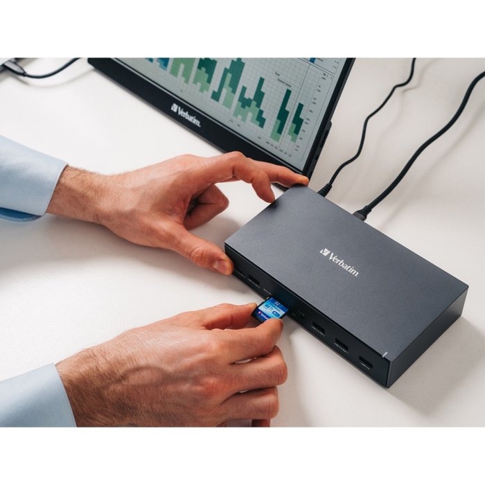 Verbatim USB-C Pro Docking Station 17 Port Upto 10Gbps USB 3.2 Gen 2 Supports 8K Supports DisplayLink With 80W USB Power Delivery - Image 2