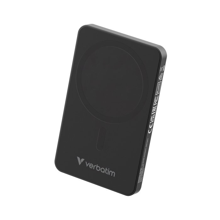 Verbatim Charge Go Power Bank Magnetic Wireless 5000Mah Supports PD & QC 3.0, Charge 2 Devices, Safety Protections