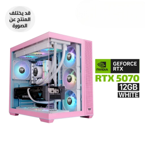 Gaming PC RYZEN 7-9700X, GIGABYTE B850 ICE White Motherboard, 32GB DDR5 RAM, 1TB SSD NVMe, RTX 5070 12GB White, 750 WATT PSU GOLD, L240 Liquid Cooler White, Thermaltake View 380TG Mid Pink Case with 4 ARGB Fans, USB WiFi Adapter, Windows 11 Pro (License)