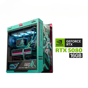 Gaming PC AMD RYZEN 7-9800X3D Processor, ASUS ROG Strix X870E-H DDR5 Motherboard MIKU, 32GB DDR5-6000 RAM, WD 2TB NVME GEN-4, RTX 5080 16GB MIKU, ROG Ryuo IV 360 Cooler MIKU, Thor 1200W PSU MIKU, Helios II Case MIKU, Windows 11 Pro (License)