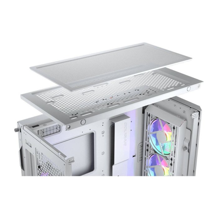 Cougar DuoFace Pro RGB Mid Tower Gaming Case, Two Side Panel Front & Left Tempered Glass Case With 4 ARGB Fan - White - Image 2