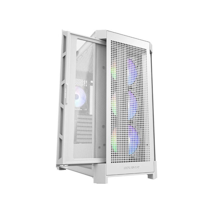 Cougar DuoFace Pro RGB Mid Tower Gaming Case, Two Side Panel Front & Left Tempered Glass Case With 4 ARGB Fan - White - Image 3