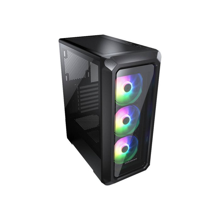 Cougar Archon 2 RGB Brilliant Mid Tower Crystalline Case, Two Side Panel Front & Left Tempered Glass Case With 3x ARGB Fan - Black - Image 3