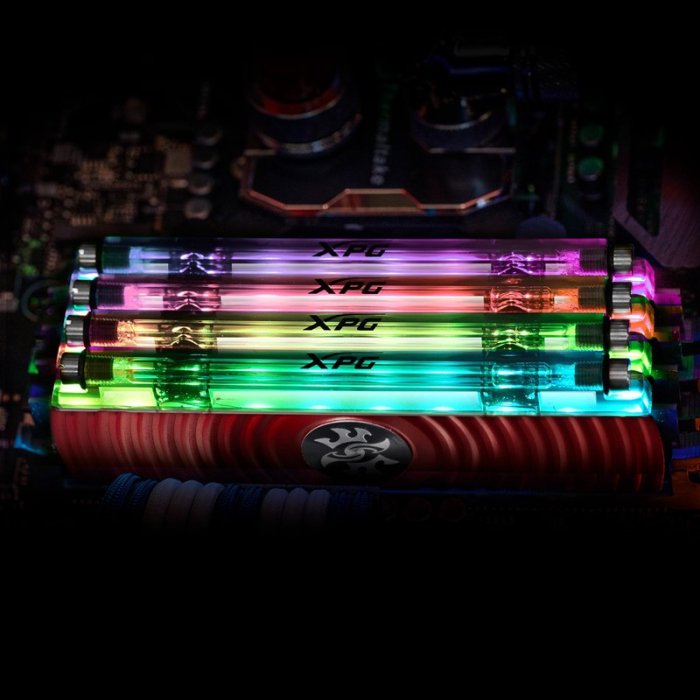 XPG SPECTRIX D80 16GB (2x8GB) DDR4 4133MHz RGB Liquid Cooling Desktop Memory Kit - Red - Image 3
