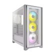 Corsair iCUE 4000X Mid-Tower Side Tempered Glass Panel Case with 3 RGB Fans - White - Image 4