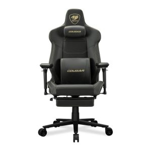 Cougar ARMOR EVO M Gaming Chair, Breathable PVC Leather, 5D Adjustable Armrest, Lumbar Cushion, Full Steel Frame, Class 4 Gas Lift Cylinder Up To 160Kg Capacity, Black/Gold | 3MEVMGLB.0001