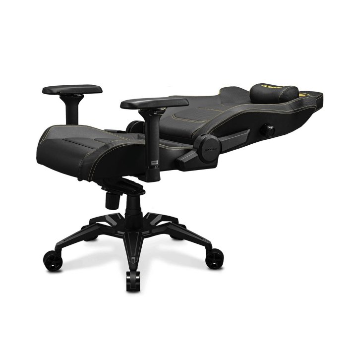 Cougar Armor Evo Royal Breathable PVC Leather Built-in 4-Way Curved Lumbar Support, Magnetic Neck Pillow Foam 4D Armrests - Black - Image 2