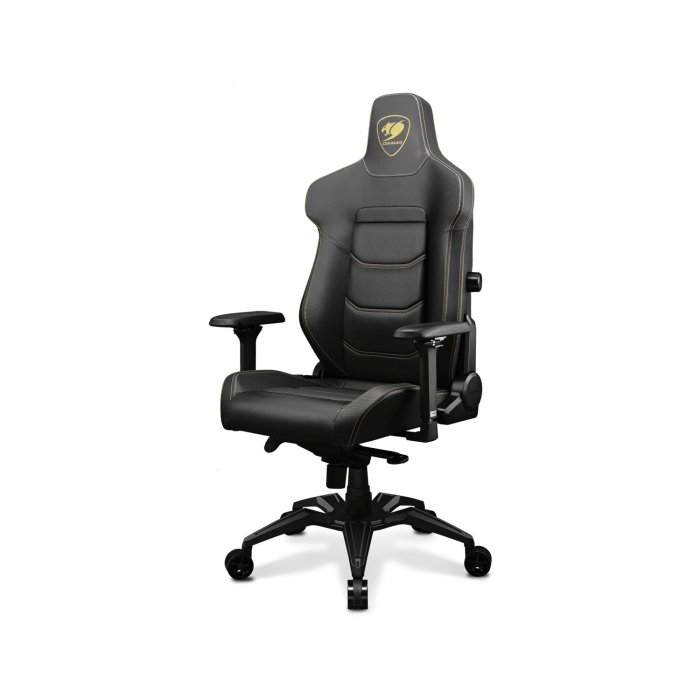 Cougar Armor Evo Royal Breathable PVC Leather Built-in 4-Way Curved Lumbar Support, Magnetic Neck Pillow Foam 4D Armrests - Black - Image 3