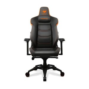 Cougar Armor Evo PVC Leather Gaming Chair Integrated 4-way Lumbar Support Magnetic Neck Pillow Foam 4D Adjustable Armrest Black/Orange