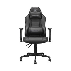 COUGAR Fusion S Ergonomic Gaming Chair, PVC Faux Leather, Metal 5-Star Base, , Built-in 3D Curved Lumbar Support, Adjustable Armrest, Class 4 Gas Lift Cylinder, 120 kg - Black | 3MFSLBLB.0001