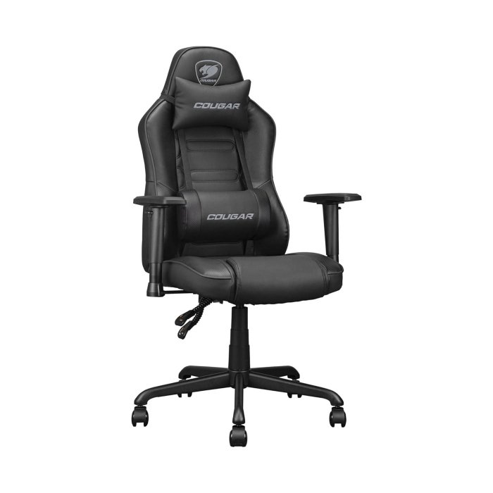 COUGAR Fusion S Ergonomic Gaming Chair, PVC Faux Leather, Metal 5-Star Base, , Built-in 3D Curved Lumbar Support, Adjustable Armrest, Class 4 Gas Lift Cylinder, 120 kg - Black | 3MFSLBLB.0001 - Image 3