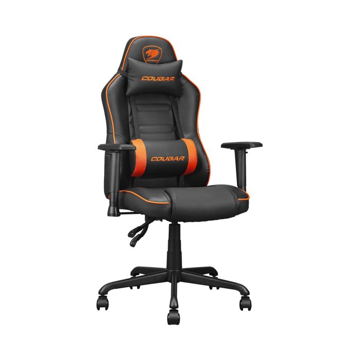 COUGAR Fusion S Ergonomic Gaming Chair, PVC Faux Leather, Metal 5-Star Base, , Built-in 3D Curved Lumbar Support, Adjustable Armrest, Class 4 Gas Lift Cylinder, 120 kg - Orange/Black | 3MFSLORB.0001 - Image 3