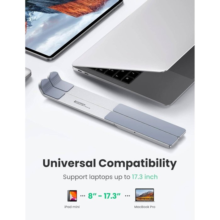 UGreen LP451 Foldable Holder For Adjustment Laptop - Silver - Image 2