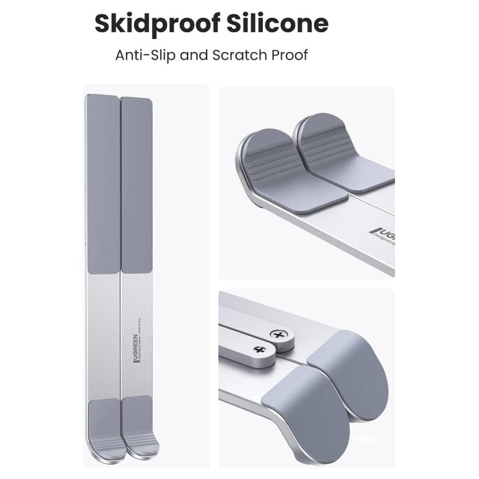 UGreen LP451 Foldable Holder For Adjustment Laptop - Silver - Image 3