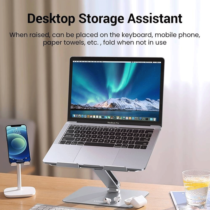 Ugreen Adjustable Laptop Stand, Hollow Design For Heat Dissipation, Easy Height Adjustment, Stepless Regulation - Silver | 40291 - Image 3