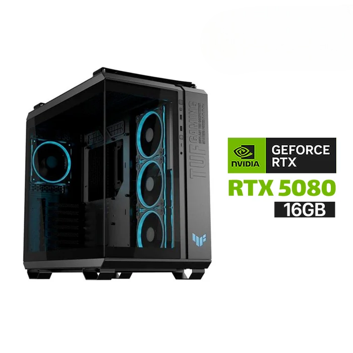 Gaming PC RYZEN 7-9800X3D, Asus X870 Max Gaming Wi-Fi 7, 32GB D5 RAM (6000),2TB SSD NVMe GEN-4 (7250), RTX 5080 16GB VGA, ASUS PRIME L360 Liquid Cooler, 1000 WATT GOLD PSU, Asus TUF Gaming GT502 Horizon Case,ASUS TUF 3x Fans, Win 11 Pro License