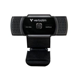 Verbatim Webcam With Microphone, AutoFocus, Plug & Play, Bulit-In-Microphone, Detachable Privacy lens Cover - Black