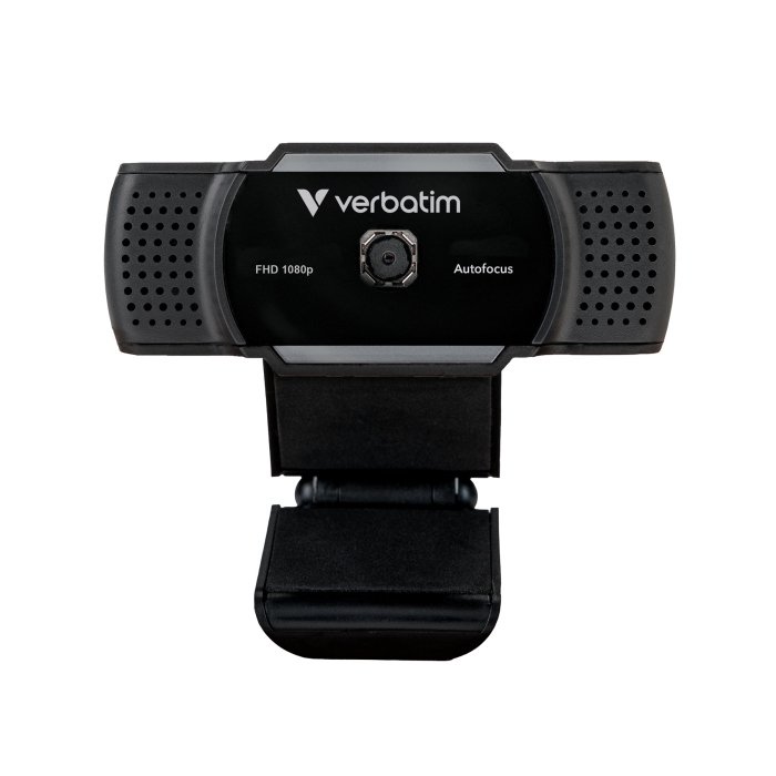 Verbatim Webcam With Microphone, AutoFocus, Plug & Play, Bulit-In-Microphone, Detachable Privacy lens Cover - Black