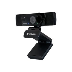 Verbatim Webcam With Dual Microphone AutoFocus Ultra 4K Privacy Lens Cover, 120 View Angle, 360 Rotatable