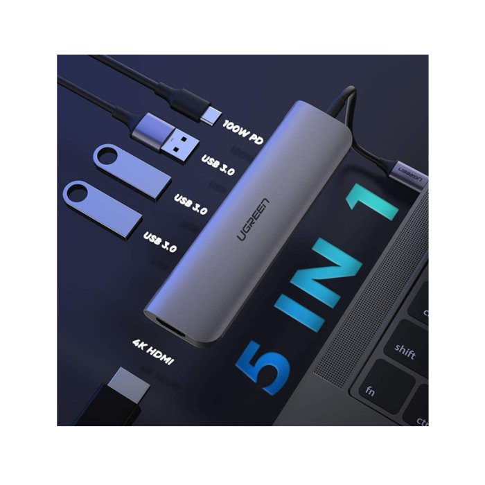UGreen USB-C 5-in-1 Multifunctional Adapter - Image 2