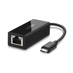 Ugreen USB-C Type-C to 10/100/1000Mbps Ethernet Adapter, Stable Connection, Wide Compatibility, 7.5cm Cable Length, Black | 50307