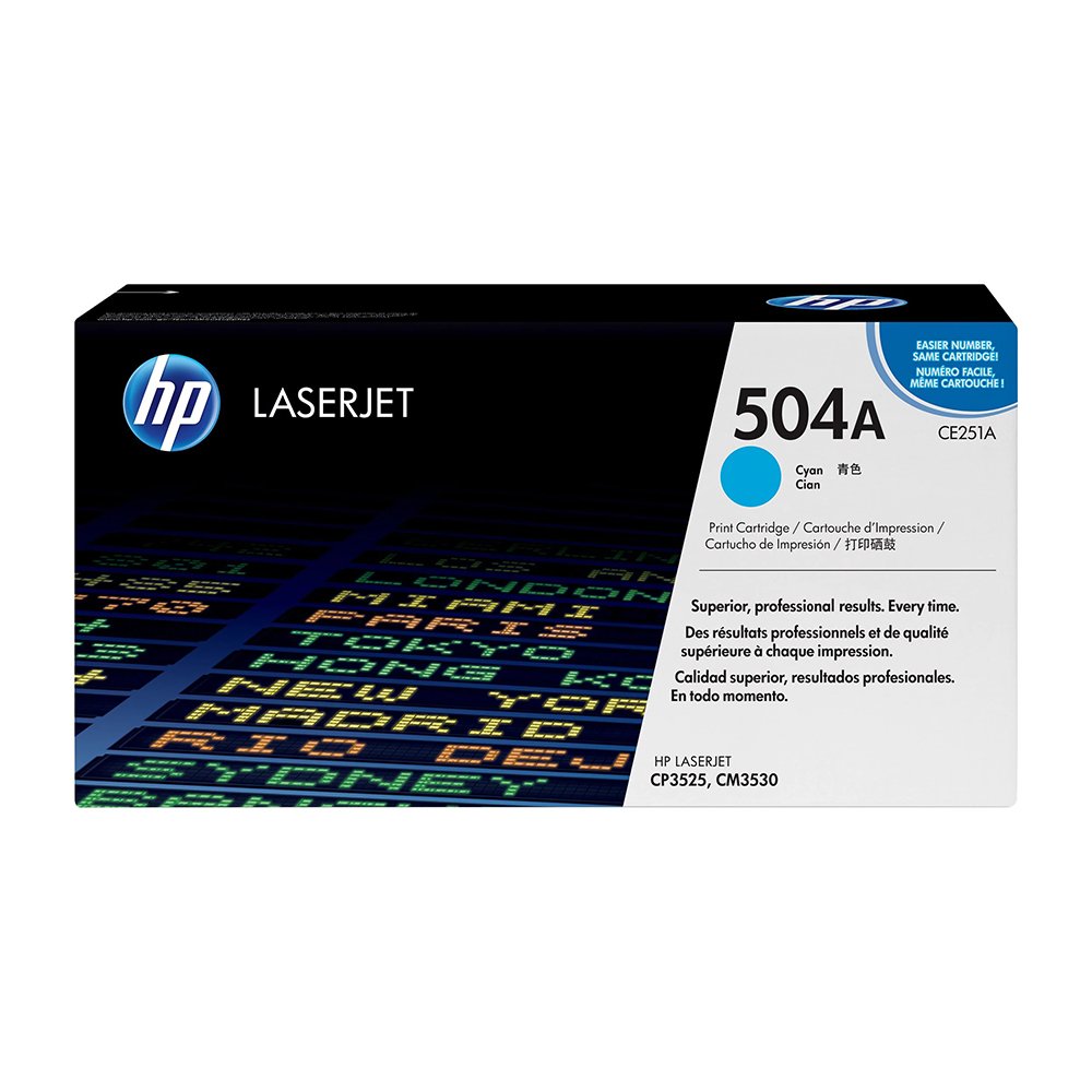 HP 504A Cyan Original LaserJet Toner Cartridge (CE251A)...