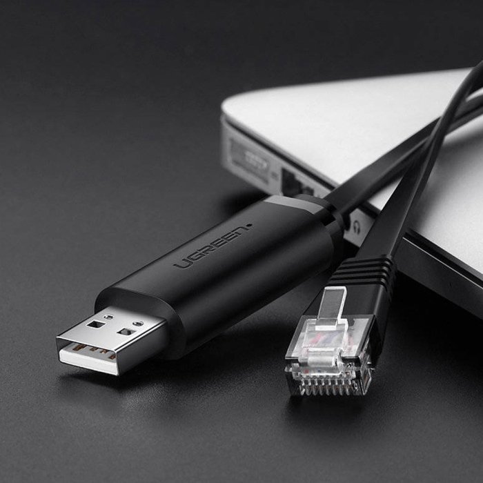 UGreen CM204 USB to RJ45 Console Cable 1.5m - Black - Image 3