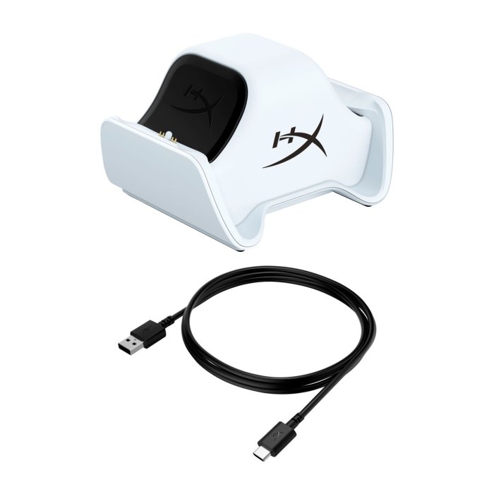 HyperX ChargePlay Duo Controller USB-C Charging Station For PS5 DualSenseâ„¢ Wireless Controllers -White/Black - Image 2