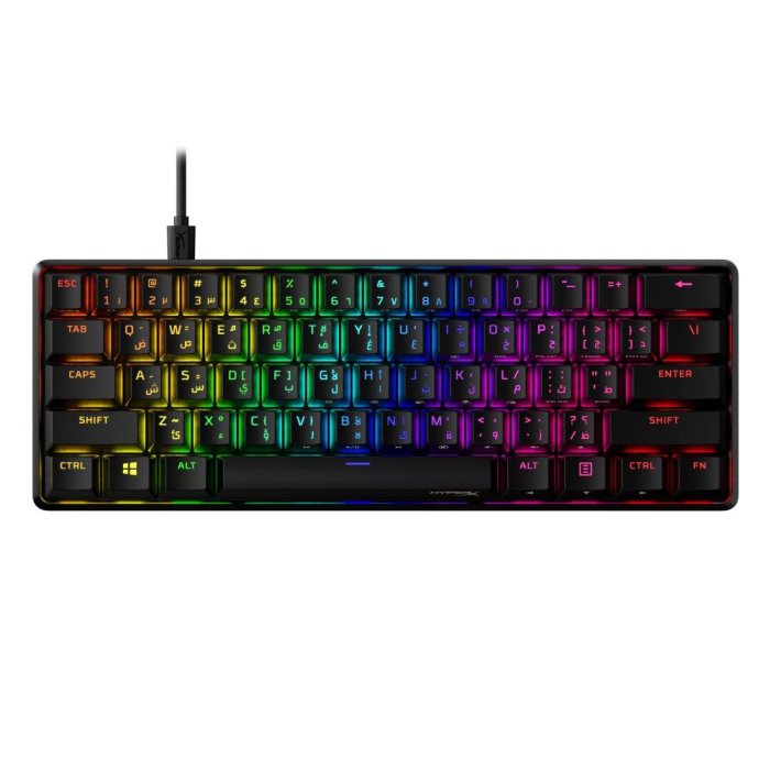 HyperX Alloy Origins 60, Red Switch Mechanical Gaming Keyboard (English/Arabic) - Black - Image 3