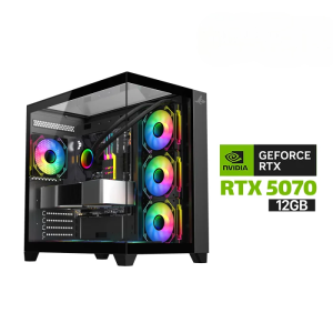Gaming PC i5-14600K Processor, ASUS TUF B760 Wi-Fi Motherboard, 32GB RAM DDR5, 2TB SSD NVME, RTX 5070 12GB VGA, 750 WATT GOLD PSU, L360 Liquid Cooler, Sharx Profin GX700 Mid Tower Case, 7x Pre-Installed ARGB Fans, Windows 11 Pro (License)