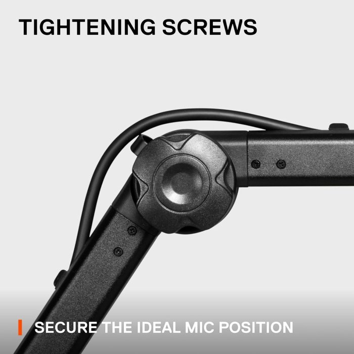 SteelSeries Mic Boom Arm For Gaming,Streaming & Podcasting,360° Rotation,Desk Clamp,Folding Scissor Design,Hidden Springs,Cable Management - Image 2